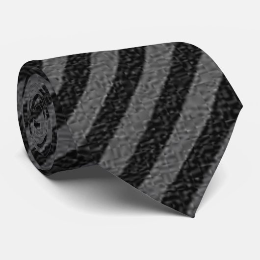 Dunne zwarte en grijze diagonale strepen stropdas (Opgerold)