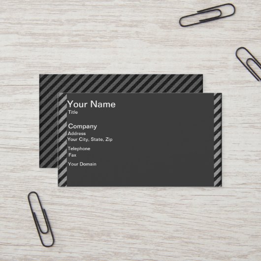 Dunne zwarte en grijze diagonale strepen visitekaartje (Voorkant / Achterkant in situ)