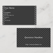 Dunne zwarte en grijze diagonale strepen visitekaartje (Voorkant / Achterkant)