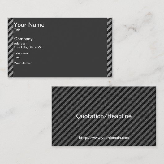 Dunne zwarte en grijze diagonale strepen visitekaartje (Voorkant / Achterkant)