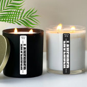 Dunne zwarte en witte kaarslogo-label labels