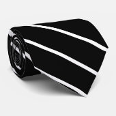 Dunne zwarte en witte strepen, klassiek stropdas (Opgerold)