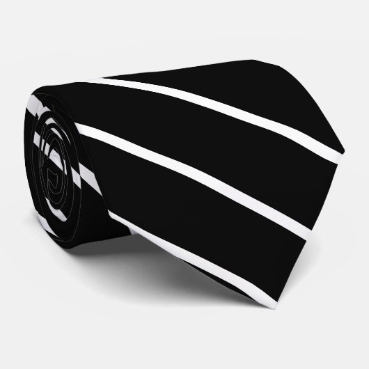 Dunne zwarte en witte strepen, klassiek stropdas (Opgerold)