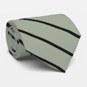 Dunne zwarte strepen met diagonaal, klassieke grij stropdas (Opgerold)