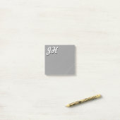 Dunne Zwarte & Witte Strepen | Retro-Style Initiaa Post-it® Notes (Op bureau)