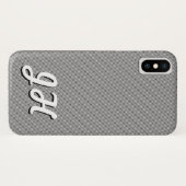 Dunne zwarte & witte strepen | Retrostyled Initial Case-Mate iPhone Case (Achterkant (horizontaal))