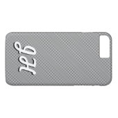 Dunne zwarte & witte strepen | Retrostyled Initial Case-Mate iPhone Case (Achterkant (Horizontaal))