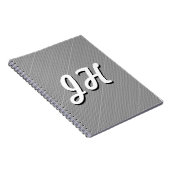 Dunne zwarte & witte strepen | Retrostyled Initial Notitieboek (Rechterzijde)