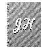 Dunne zwarte & witte strepen | Retrostyled Initial Notitieboek (Voorkant)