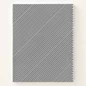 Dunne zwarte & witte strepen | Retrostyled Initial Notitieboek (Achterkant)