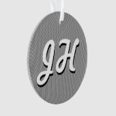 Dunne zwarte & witte strepen | Retrostyled Initial Ornament (voorkant)