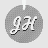 Dunne zwarte & witte strepen | Retrostyled Initial Ornament (achterkant)