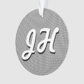 Dunne zwarte & witte strepen | Retrostyled Initial Ornament (voorkant)