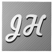 Dunne zwarte & witte strepen | Retrostyled Initial Tegeltje (Voorkant)