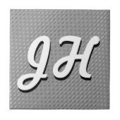 Dunne zwarte & witte strepen | Retrostyled Initial Tegeltje (Voorkant)