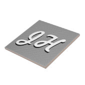 Dunne zwarte & witte strepen | Retrostyled Initial Tegeltje (Zijkant)