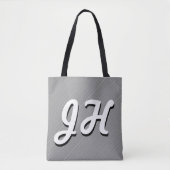 Dunne zwarte & witte strepen | Retrostyled Initial Tote Bag (Voorkant)