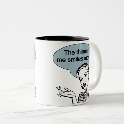 Dunner me Glimlachen meer Tweekleurige Koffiemok (Voorkant rechts)