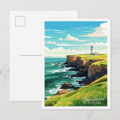 Dunnet Head Scotland reizen illustratie Briefkaart (Voorkant / Achterkant)