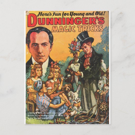 DUNNINGER PULP MAGAZINE HOESJE BRIEFKAART (Voorkant)