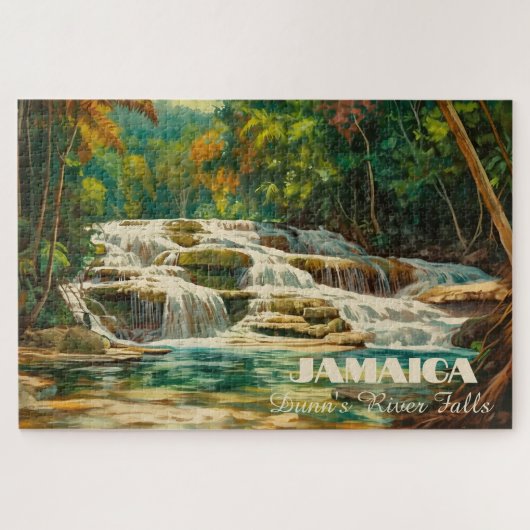 Dunns River Herfsten Jamaica Jigzaag Puzzle voor v Legpuzzel (Horizontaal)