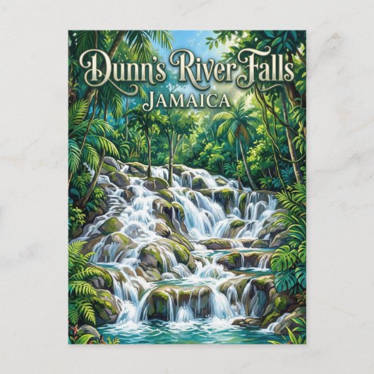 Dunn's River Watervallen Jamaica Briefkaart (Voorkant)
