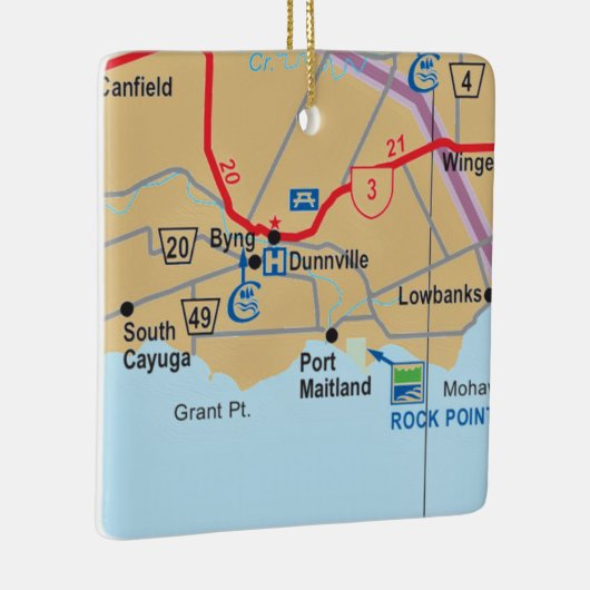 Dunnville Ontario Map Keramisch Ornament (Rechts)