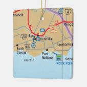 Dunnville Ontario Map Keramisch Ornament (Links)