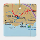 Dunnville Ontario Map Keramisch Ornament (Achterkant)