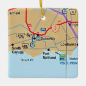 Dunnville Ontario Map Keramisch Ornament (Voorkant)