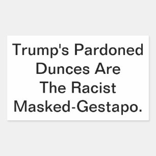 Dunny Trump's Gemaskerde-Gestapo Hankamer Artjunkh Rechthoekige Sticker