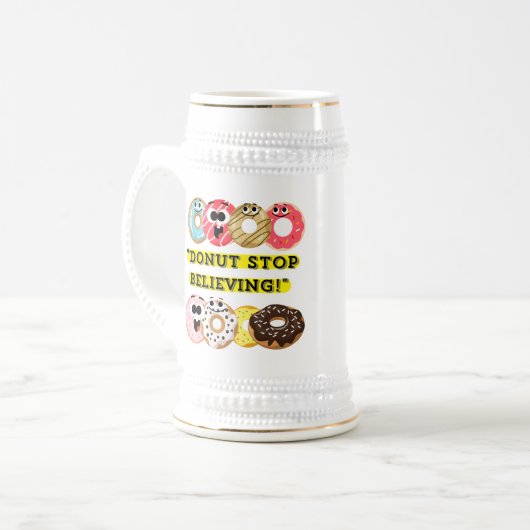 Dunot Stop Geloven - Donuts Quote Bierpul (Voorkant links)