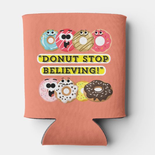 Dunot Stop Geloven - Donuts Quote Blikjeskoeler (Achterkant)
