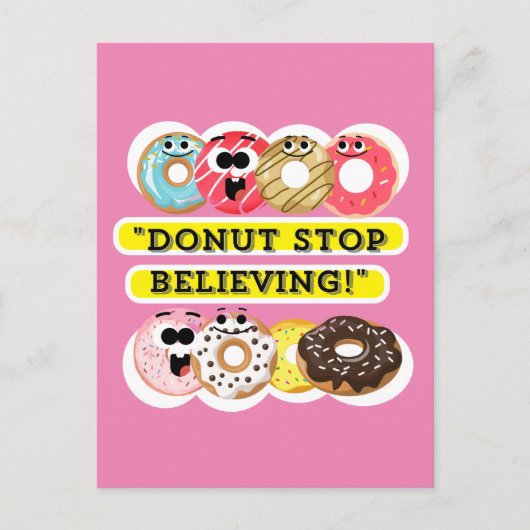Dunot Stop Geloven - Donuts Quote Briefkaart (Voorkant)