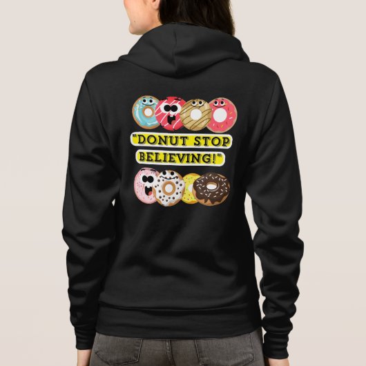 Dunot Stop Geloven - donuts quote shirt (Achterkant)