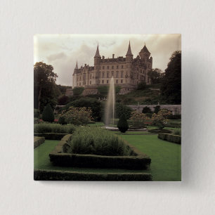 Dunrobin Castle, Schotland Vierkante Button 5,1 Cm