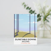 dunstabiele downs stijlreisposter briefkaart (Staand voorkant)