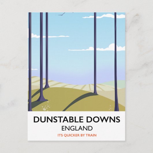 dunstabiele downs stijlreisposter briefkaart (Voorkant)