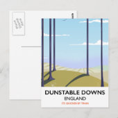 Dunstable Downs vintage stijl reisposter Briefkaart (Voorkant / Achterkant)