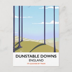 Dunstable Downs vintage stijl reisposter Briefkaart