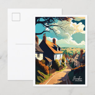 Dunster England Art vintage reisillustratie Briefkaart