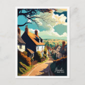 Dunster England Art vintage reisillustratie Briefkaart (Voorkant)