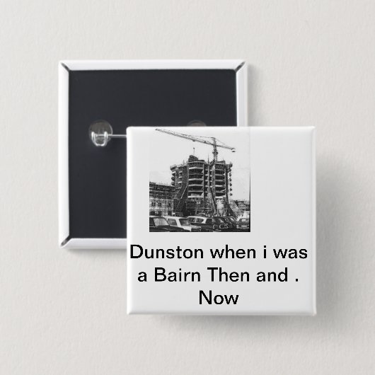 dunston vierkante button 5,1 cm (Voorkant /achterkant)
