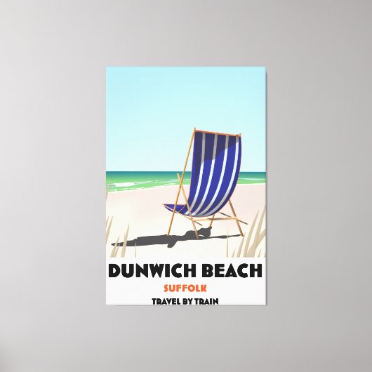 Dunwch Beach Suffolk  train poster Canvas Afdruk (Voorkant)