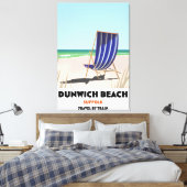 Dunwch Beach Suffolk  train poster Canvas Afdruk (Insitu (Slaapkamer))