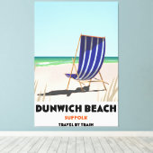 Dunwch Beach Suffolk  train poster Canvas Afdruk (Insitu (Houten vloer))