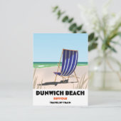 Dunwch Beach Suffolk vintage treinaffiche Briefkaart (Staand voorkant)
