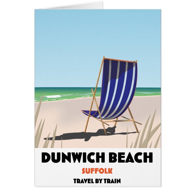 Dunwch Beach Suffolk vintage treinposter (Voorkant)