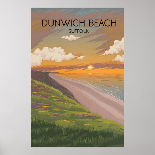 Dunwich Beach Suffolk Kust Reisposter Poster (Voorkant)