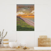 Dunwich Beach Suffolk Kust Reisposter Poster (Keuken)